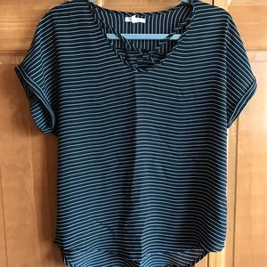 Maurices Black and White Striped Blouse